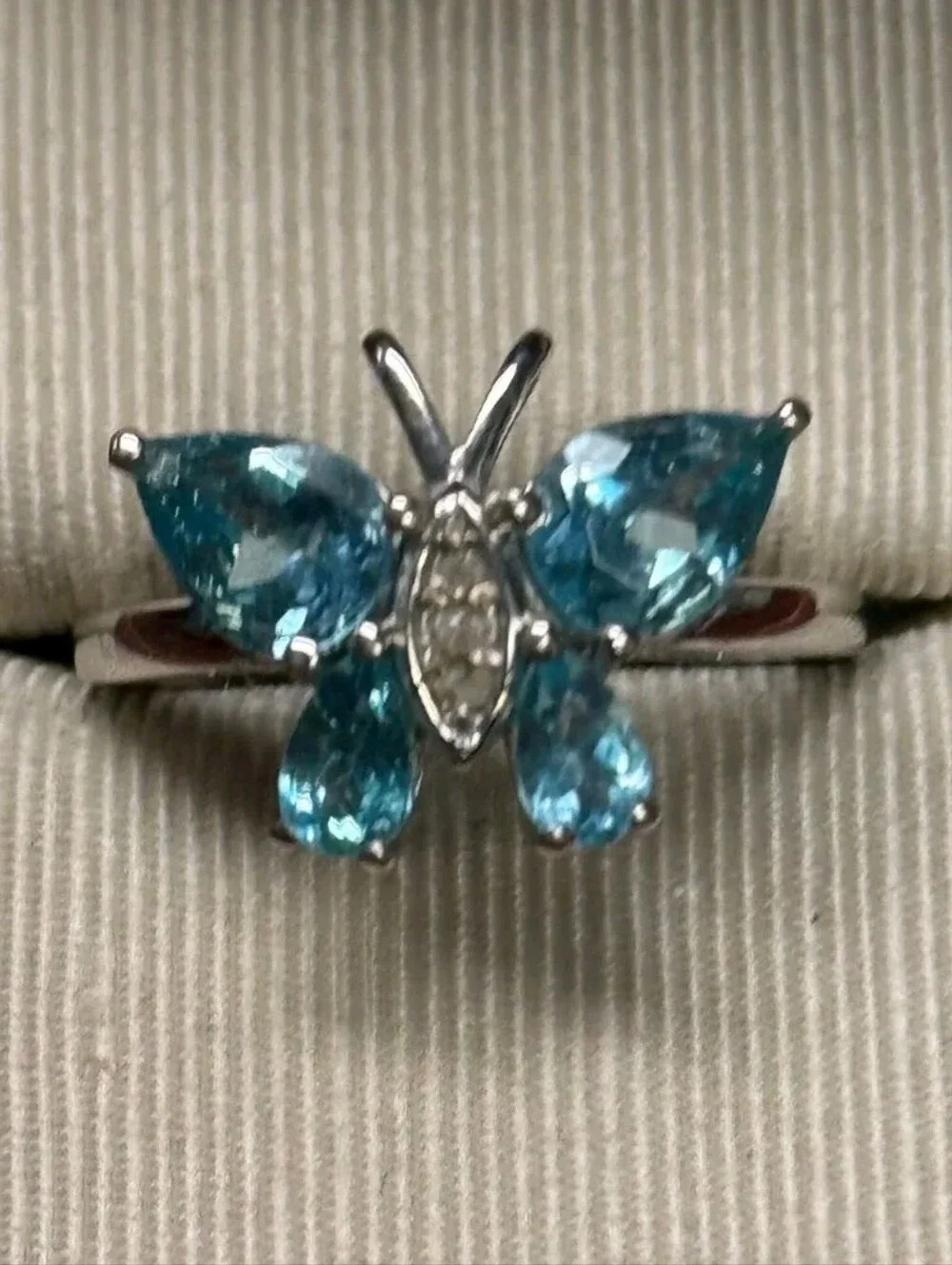 Sterling Silver Madagascar Paraiba Apatite & Diamond Accent Ring SZ 5